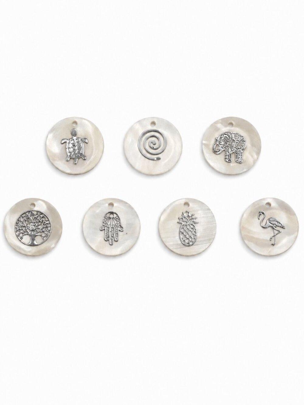 Mother of Pearl Silver Charms
